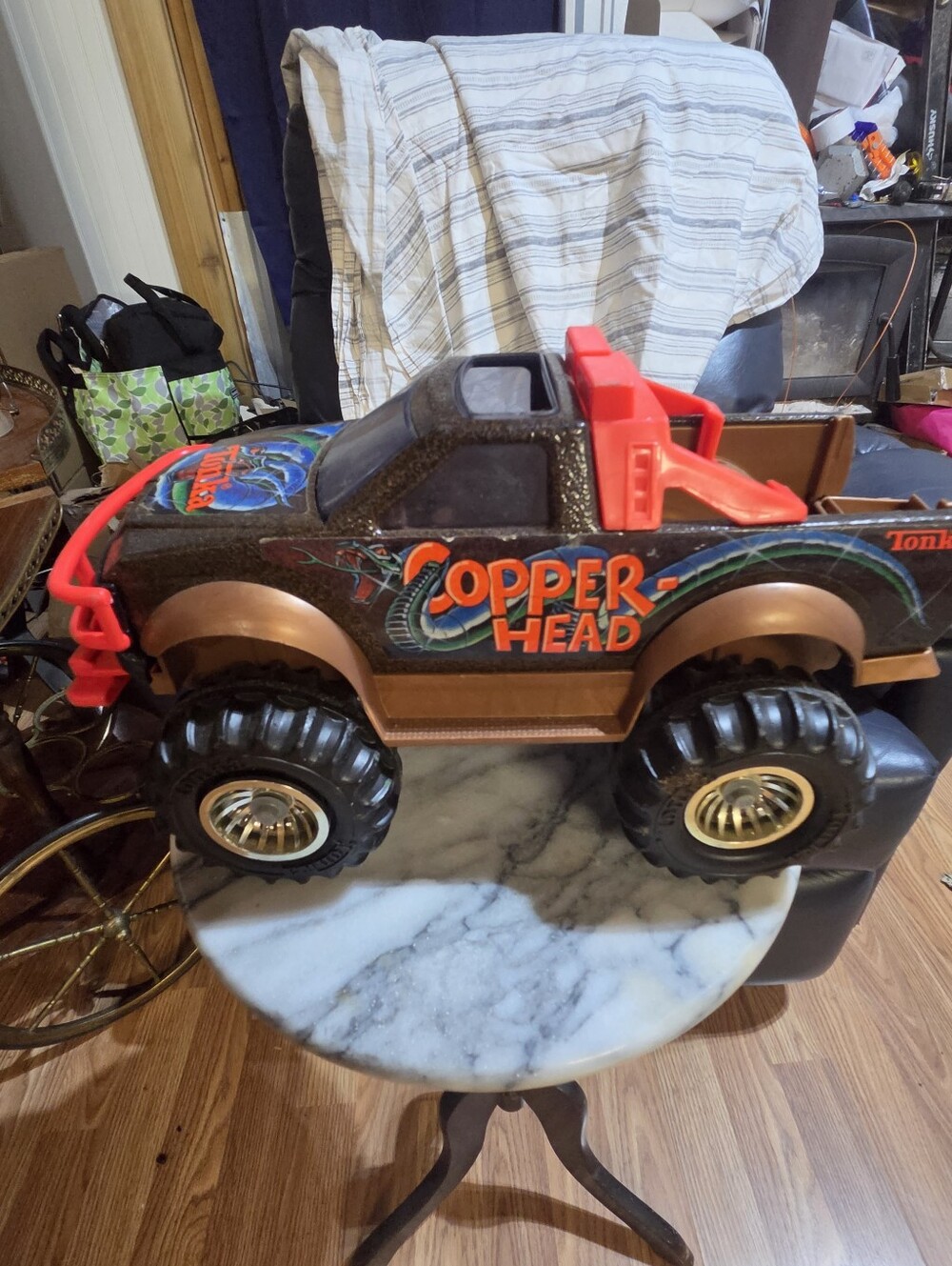 Vintage Tonka Copperhead Monster Pickup Truck 1992 Oversized Wheels Black Red